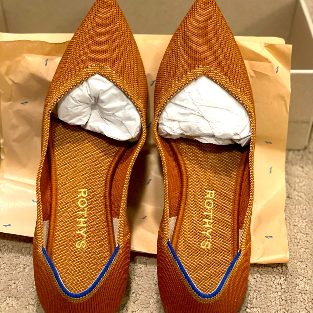 Perfect condition. Rothy’s camel color… only worn twice